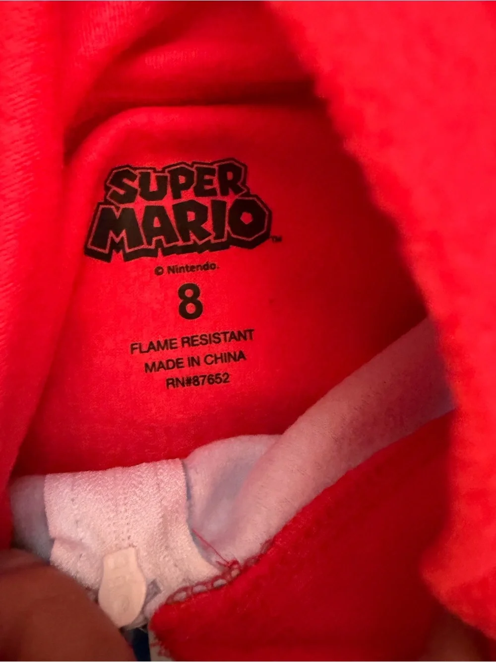 Nintendo Red & Light Blue Super Mario Hooded Kids One-Piece